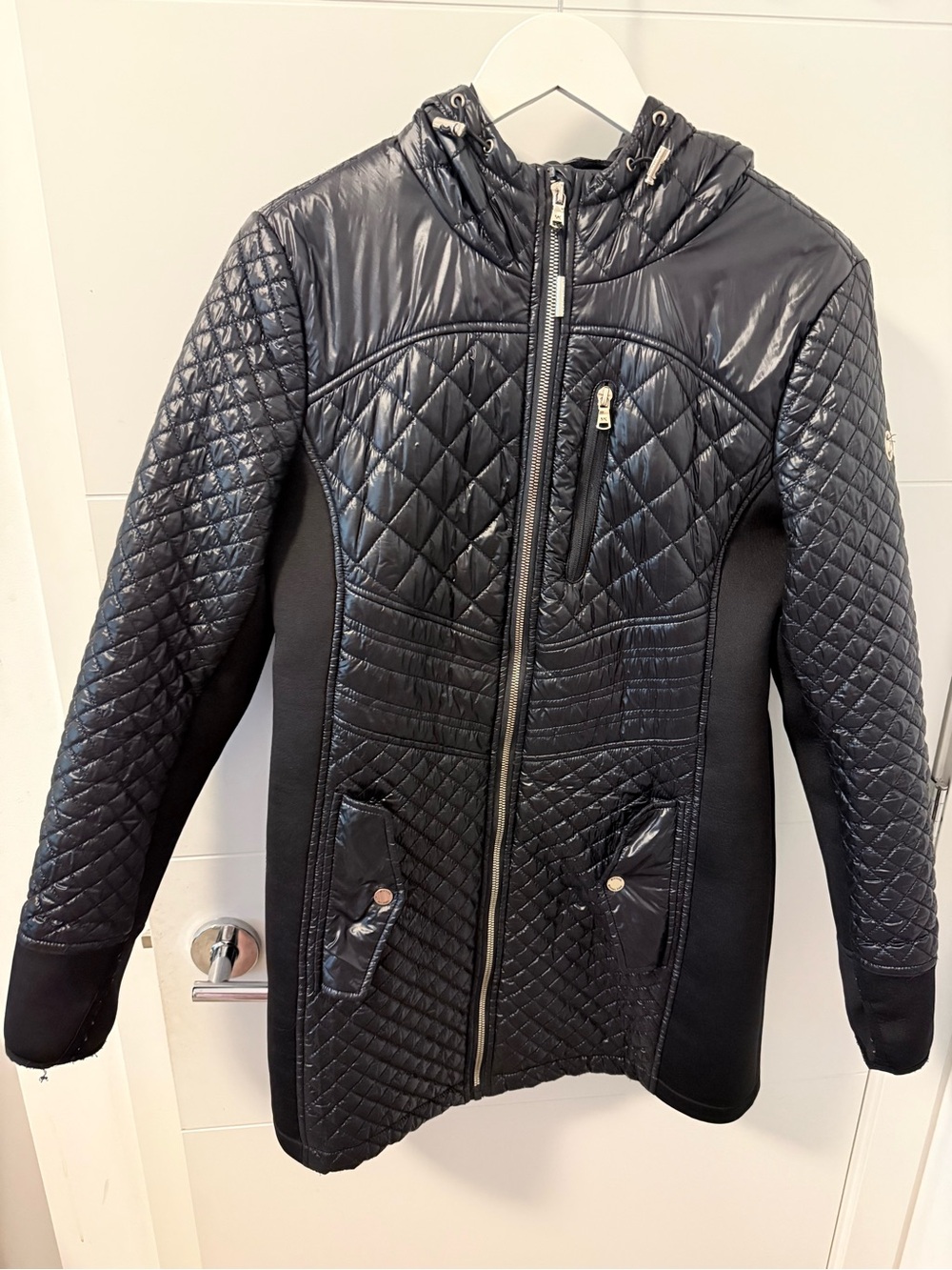 *Like New* Michael Kors Quilted Black Hooded Jacket M/L